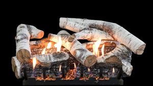 White Mountain Hearth: Super Birch Burncrete Log Set - 18"