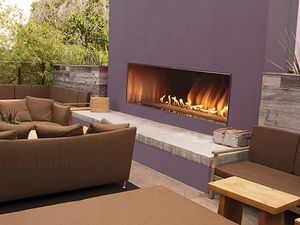 White Mountain Hearth: Carol Rose Coastal Outdoor Linear Fireplace - 48"